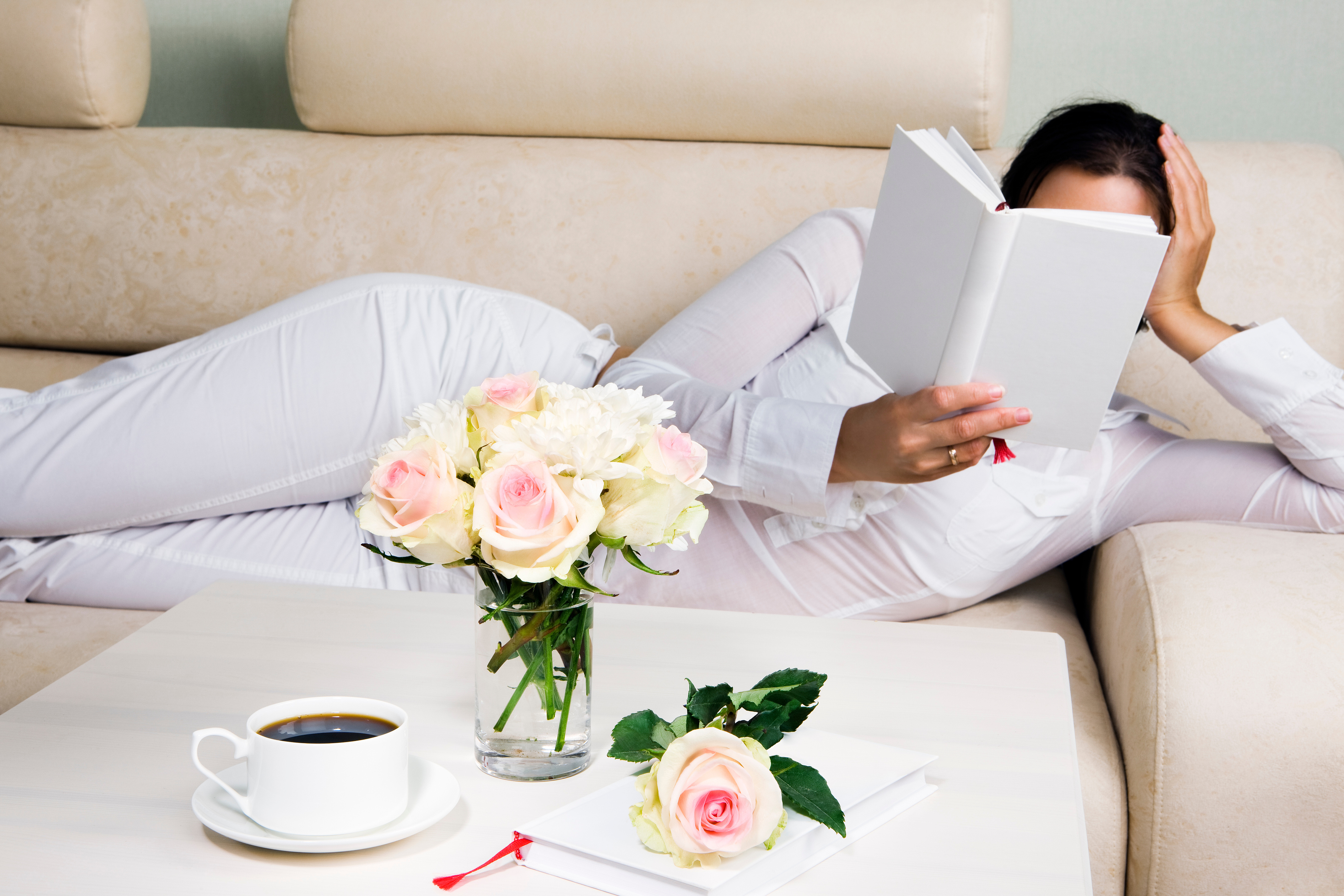 Woman reading book